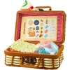Lean Toys Pikniko rinkinys su pintu krepšiu ir maisto priedais, 33 dalys