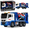 Lean Toys Žaislinis autovežis su sportiniu automobiliu, mėlynas ir baltas, 31,5 × 19,5 × 11 cm