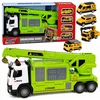 Lean Toys Sunkvežimis su kranu ir transporto platforma žalia 4 vnt.