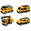 Lean Toys Sunkvežimis su kranu ir transporto platforma žalia 4 vnt.