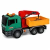 Lean Toys Žaislinis šiukšliavežis su kranu ir šviesos bei garso efektais, žalias ir geltonas, 30 x 14 x 11 cm