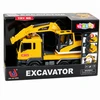 Lean Toys Sunkvežimis su ekskavatoriumi su šviesos ir garso efektais, geltonas, 25 × 16 × 9 cm