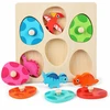 Lean Toys Medinė dinozaurų dėlionė kiaušiniuose