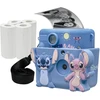 Lexibook - „StarCAM® Print“, fotoaparato dėklas su momentiniu spausdintuvu, 4 popieriaus ritinėliais, kaklo dirželiu, silikoniniu maišeliu su 3D „DISNEY“ dygsniais ir pritaikymo rinkiniu (DJ130DZ)