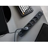 Listwa TRACER Power Line+ mobiliųjų įrenginių maitinimo laidas su viršįtampių apsauga, 1,5 m (4 lizdai + 1x USB A+, 1x C tipo, PD20W)