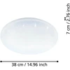 Lubinis šviestuvas Eglo - TOTARI-Z išmanioji lubinė lempa – balta Ø38 cm – krištolo efektas – Zigbee ir Bluetooth