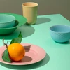 Lyngby Porcelæn - Rhombe spalvų sriubos lėkštė - Ø24,5 cm - žalia
