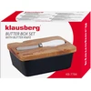 Maselniczka, Keraminė sviestinė, juoda, su akacijos medžio dangčiu ir peiliu sviestinėms, Klausberg, kb-7784