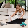 Gimnastikos kilimėlis jogai, pilatesui, fitnesui, 183x61 cm, storis 1.5 cm, NBR medžiaga, juoda, REBEL ACTIVE