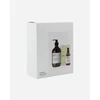 „Meraki“ – dovanų dėžutė su savaiminio įdegio lašais, vonios pirštine, kūno losjonu – balta – 140 g, 100 ml, 490 ml