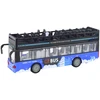 Lean Toys Dviaukštis miesto autobusas 1:16 su šviesomis ir garsais, mėlynas