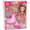 Lean Toys Lėlė su priedais ir vežimėliu, 14 cm