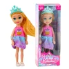Lean Toys Mini princesės lėlė su karūna ir spalvinga suknele, 14 cm