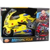 Lean Toys Žaislinis motociklas su dirbtuvėmis 43 cm geltonas