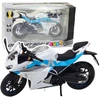 Lean Toys SPORTINIS MOTOCIKLAS IŠ METALO – BALTAI MĖLYNAS 1:12