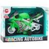 Lean Toys Žaislinis lenktyninis motociklas su šviesomis ir garsais, žalias