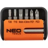 Neo Tools Antgaliai wkrętakowe su laikikliu, komplektas 7 vnt.