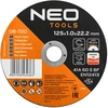 Metalo ir nerūdijančio plieno pjovimo diskai NEO TOOLS 08-720 (125 x 1,0 x 22,2 mm, 25 vnt.)