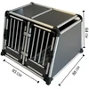 Nordic Paws - Transportavimo narvas Alu Double - 2x45cm/2x44cm/88cm/45cm/64cm