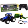 Leantoys Mėlynas traktorius su presu