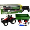 Lean Toys RC traktorius su priekaba 1:24 Raudona žalia
