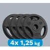 Bituminių svarelių rinkinys 4x1.25kg, skylė 31mm, plokštė su rankenomis, REBEL ACTIVE