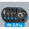 Gumuotų ketaus svarelių rinkinys 4x2.5kg, olimpinis atidarymas 51mm, REBEL ACTIVE