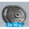 Ketaus svarelių rinkinys 2x10kg, skylė 31mm, plokštė su rankenomis, REBEL ACTIVE