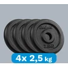 Ketaus svarelių rinkinys 4x2.5kg, skylė 31mm, klasikinė plokštelė, REBEL ACTIVE