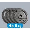 Ketaus svarelių rinkinys 4x5kg, skylė 31mm, plokštė su rankenomis, REBEL ACTIVE