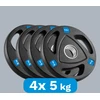 Gumuotų ketaus svarelių rinkinys 4x5kg, olimpinė anga 51mm, REBEL ACTIVE