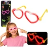 Lean Toys Neoniniai širdies formos šviečiantys akiniai su lanksčiomis šviesos lazdelėmis, universalūs, vaikams ir suaugusiems, raudoni