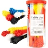 Plastikinių įvairiaspalvių kabelių raištelių rinkinys (1000 vnt. amio-04318)