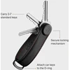 Orbitkey - Crazy Horse odinis raktų dėklas - obsidiano raudonumo