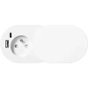 Orno Lizdas meblowe -6cm, wpuszczane w blat su przesuwną pokrywką, ładowarką USB i przewodem 1,9m, 1x2P+Z (French), 2xUSB (typ A+C; PD20W), balta