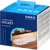 Orno Lizdas meblowe -6cm, wpuszczane w blat su przesuwną pokrywką, ładowarką USB i przewodem 1,9m, 1x2P+Z (French), 2xUSB (typ A+C; PD20W), balta