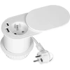 Orno Lizdas meblowe -6cm, wpuszczane w blat su przesuwną pokrywką, ładowarką USB i przewodem 1,9m, 1x2P+Z (French), 2xUSB (typ A+C; PD20W), balta