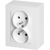 Gniazdo Lizdas Dvigubas kištukinis lizdas 2x2P+Z Malta, 16 A, 250 V, NT-6M, baltas
