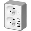 Orno Rozgałęźnik 2x 2P+Z, su įkrovikliu 2x USB-A + 2x USB-C, maks. 3,4 A, 17 W, balta ir pilka