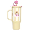 PENFection - Puodelis išsinešimui su šiaudeliu CHILL - Sviesto geltonumo - 470 ml