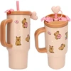 PENFection - Puodelis išsinešimui su šiaudeliu - CAPYBARA - Smėlio-rudos spalvos - 470 ml