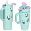 PENFection - Puodelis išsinešimui su šiaudeliu - PANDA - turkio spalvos - 470 ml