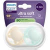 „Philips Avent Ultra Soft“ čiulptukas, 0–6 mėn., šviesiai geltonas / šviesiai žalias
