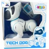 Lean Toys Interaktyvus robotas šuo su nuotolinio valdymo pultu, baltas