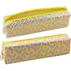 Lean Penalas su žuvies žvynų raštu ir dideliu geltonu užtrauktuku 21x6x4 cm