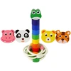 Dėlionė Lean Toys Medinė piramidė su gyvunėliais
