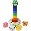 Dėlionė Lean Toys Medinė piramidė su gyvunėliais