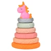Lean Toys Jutiminė piramidė kūdikiams su vienaragiu, 18 cm