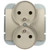Plastrol Lizdas wtyczkowe podwójne -onyx- p/t 2x2p+su 16a ,250v do systemu ramkowego, satyna