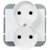 Plastrol Dvigubas kištukinis lizdas -onyx- p/t 2x2p 16A, 250V rėmelių sistemai, baltas